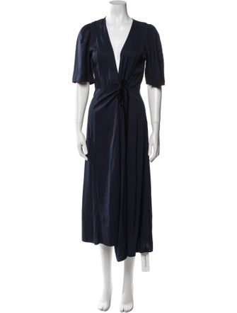 Ganni V-Neck Long Dress