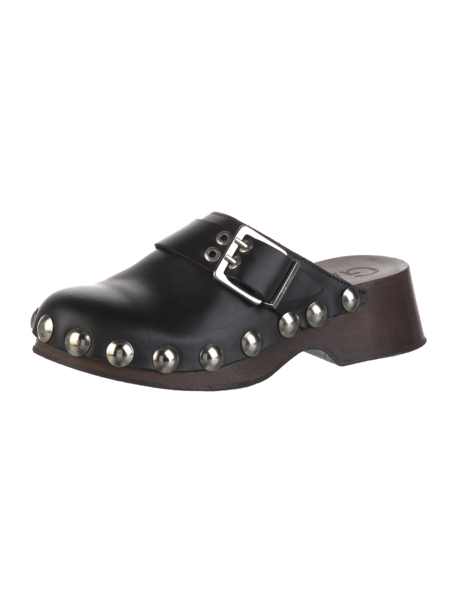 Ganni Leather Studded Accents Mules