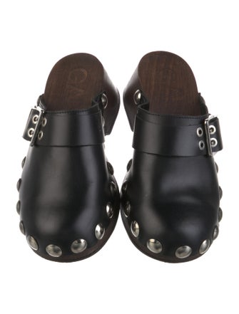 Ganni Leather Studded Accents Mules