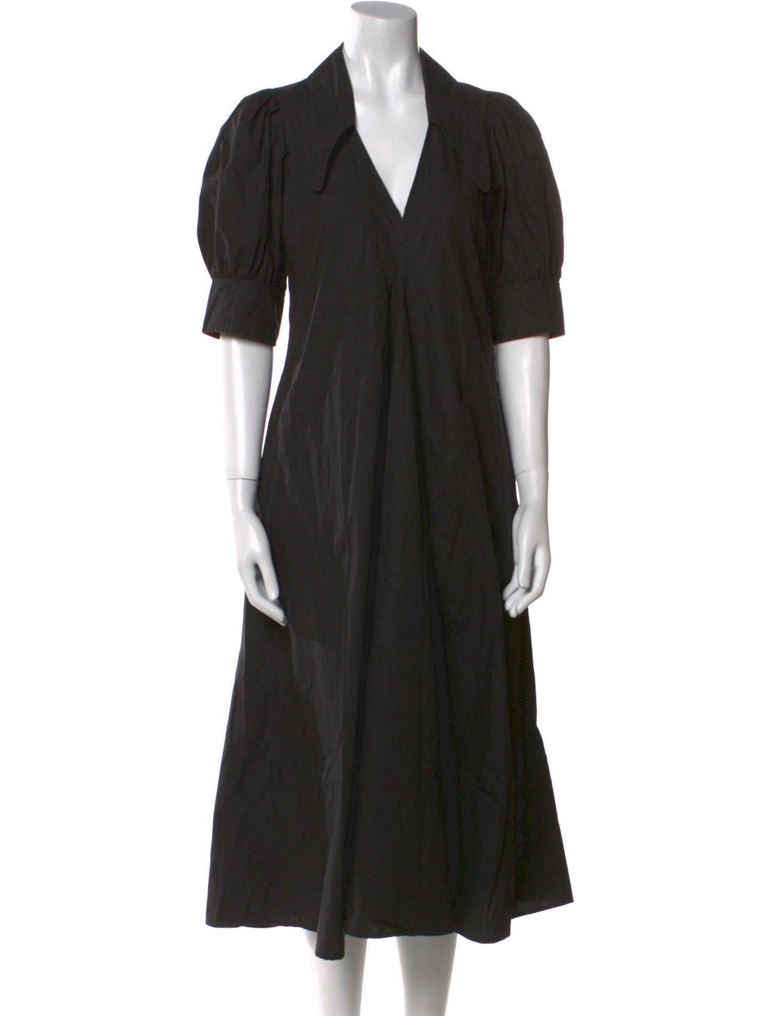 Ganni V-Neck Midi Length Dress