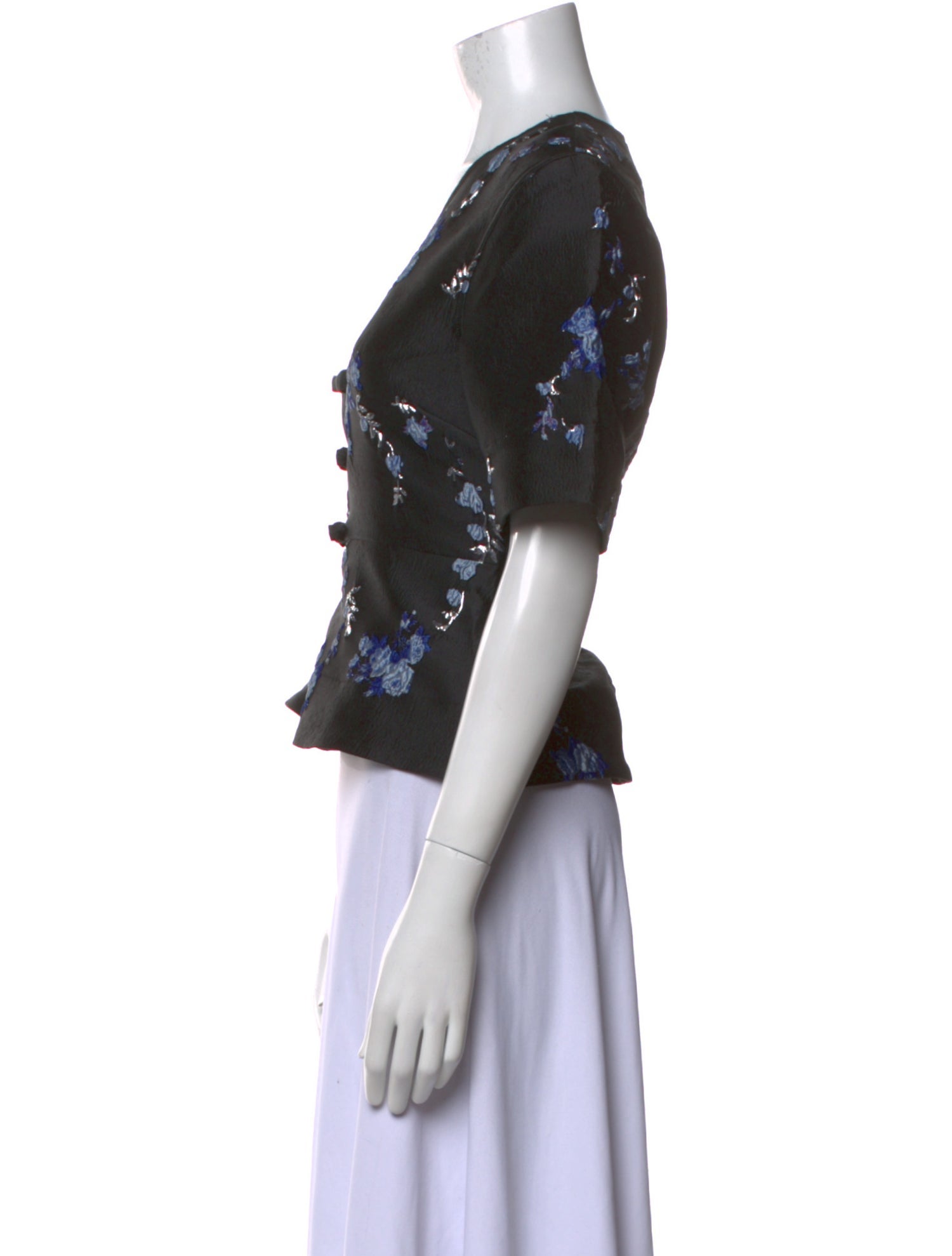 Ganni Floral Print V-Neck T-Shirt