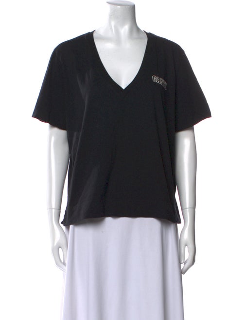 Ganni V-Neck Short Sleeve T-Shirt