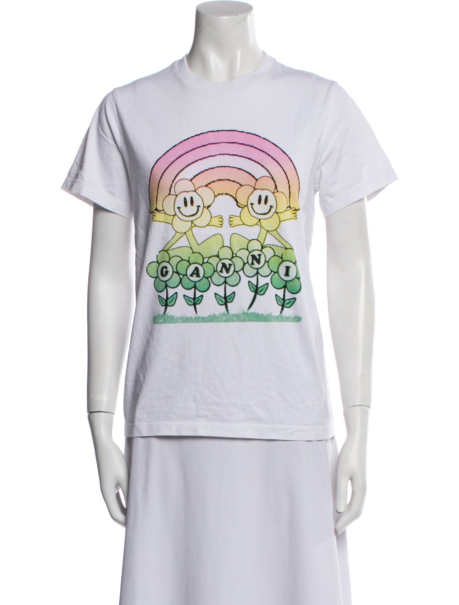 Ganni Graphic Print Crew Neck T-Shirt