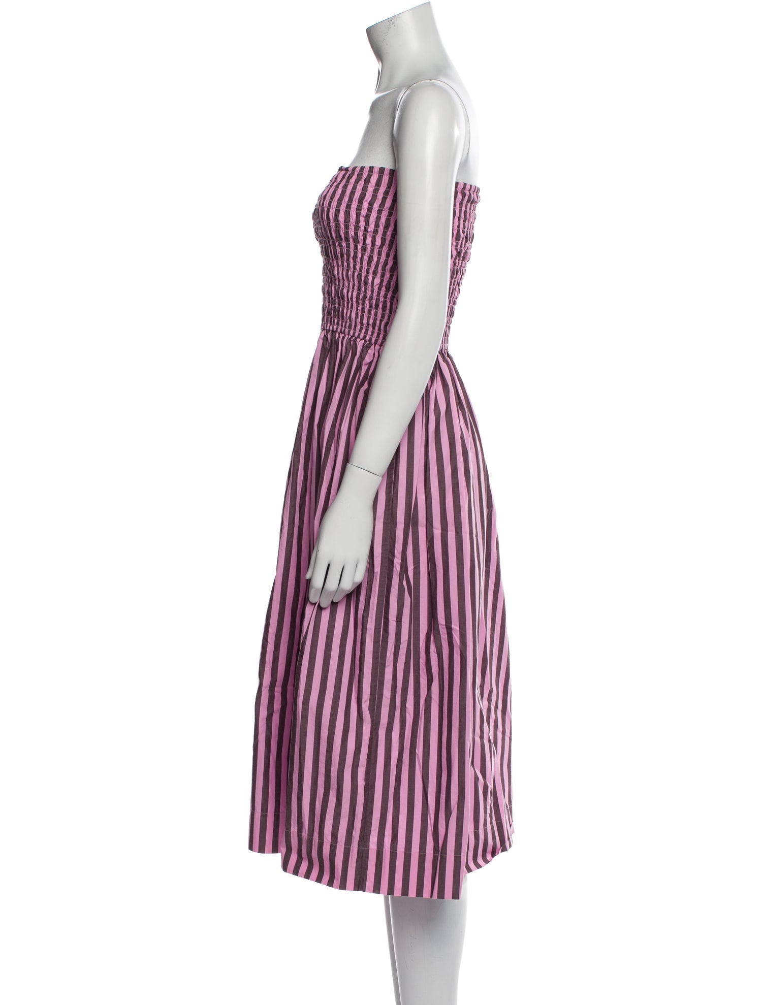 Ganni Striped Knee-Length Dress