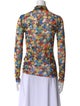 Ganni Floral Print Long Sleeve Button-Up Top
