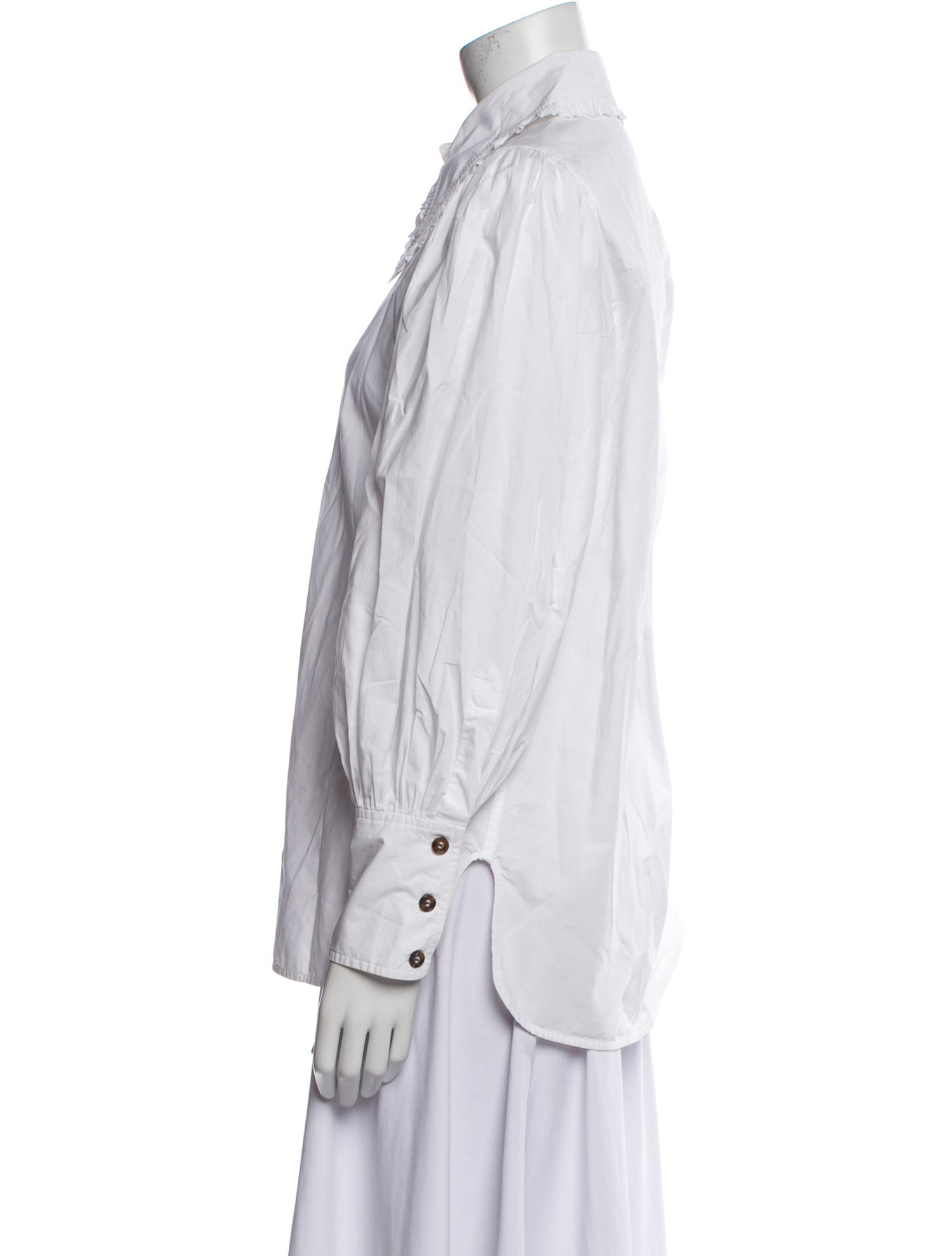 Ganni Long Sleeve Button-Up Top