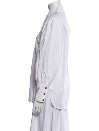 Ganni Long Sleeve Button-Up Top