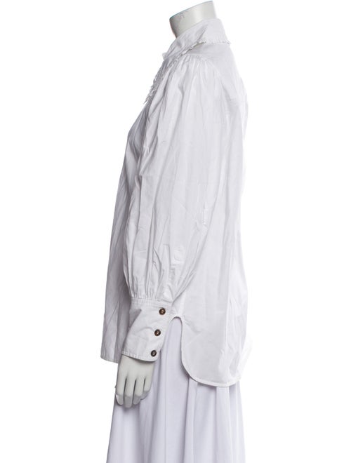 Ganni Long Sleeve Button-Up Top