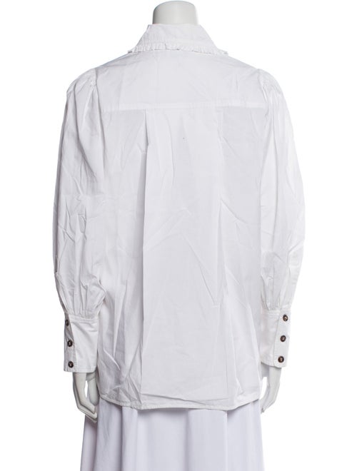 Ganni Long Sleeve Button-Up Top