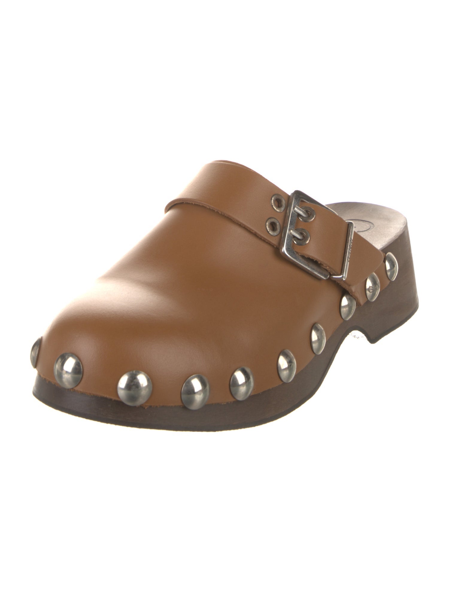 Ganni Leather Studded Accents Slippers