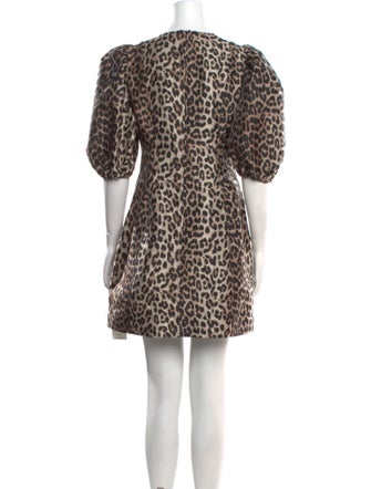 Ganni Animal Print Mini Dress