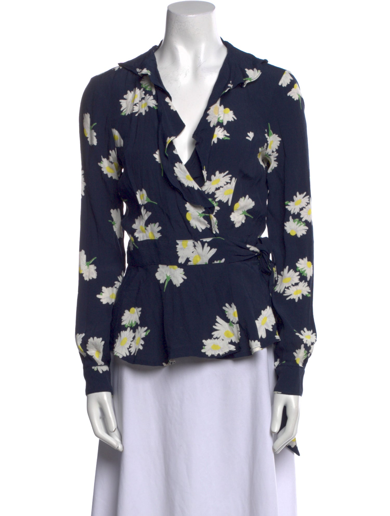 Ganni Floral Print V-Neck Blouse