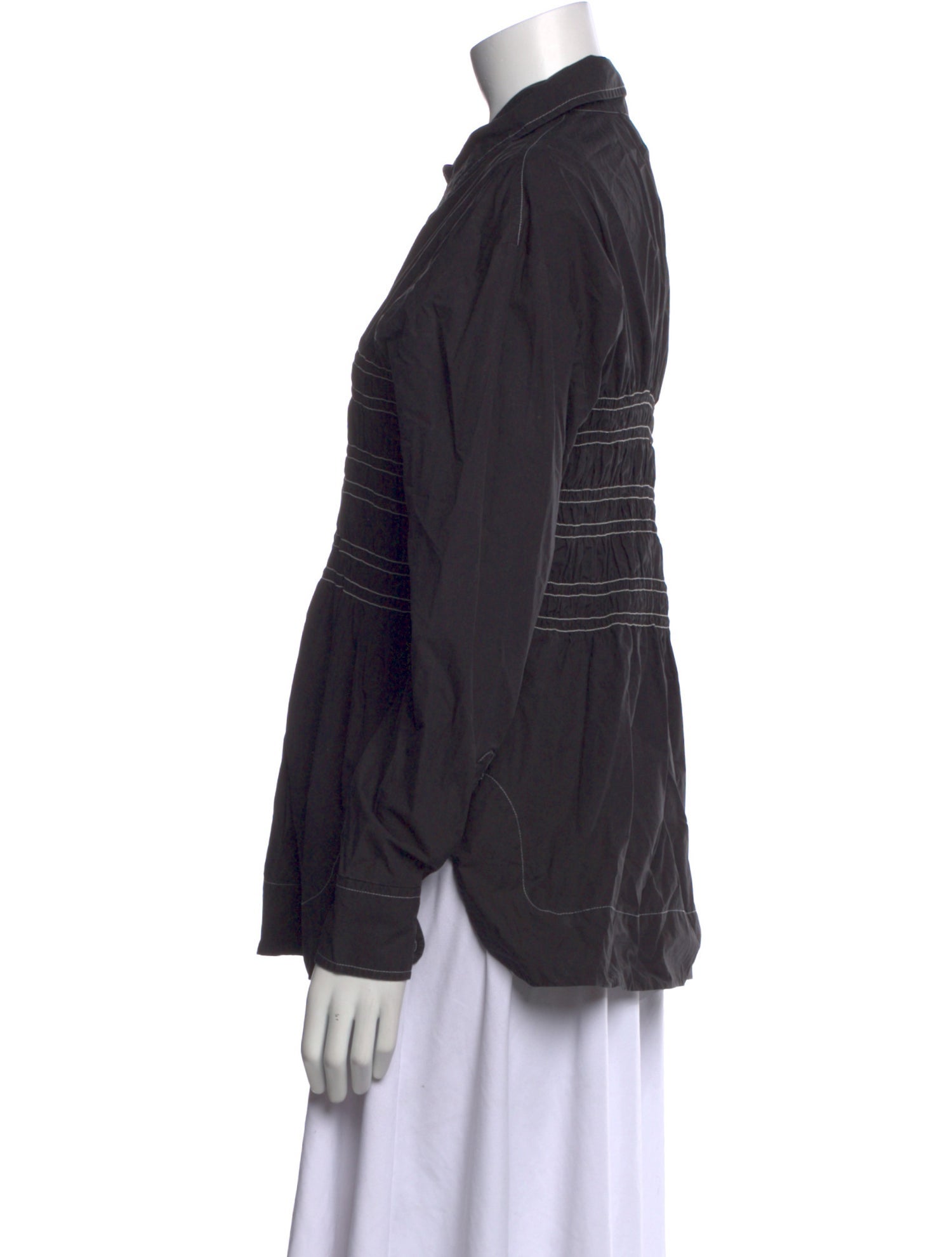 Ganni Long Sleeve Button-Up Top