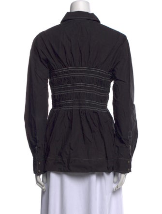 Ganni Long Sleeve Button-Up Top