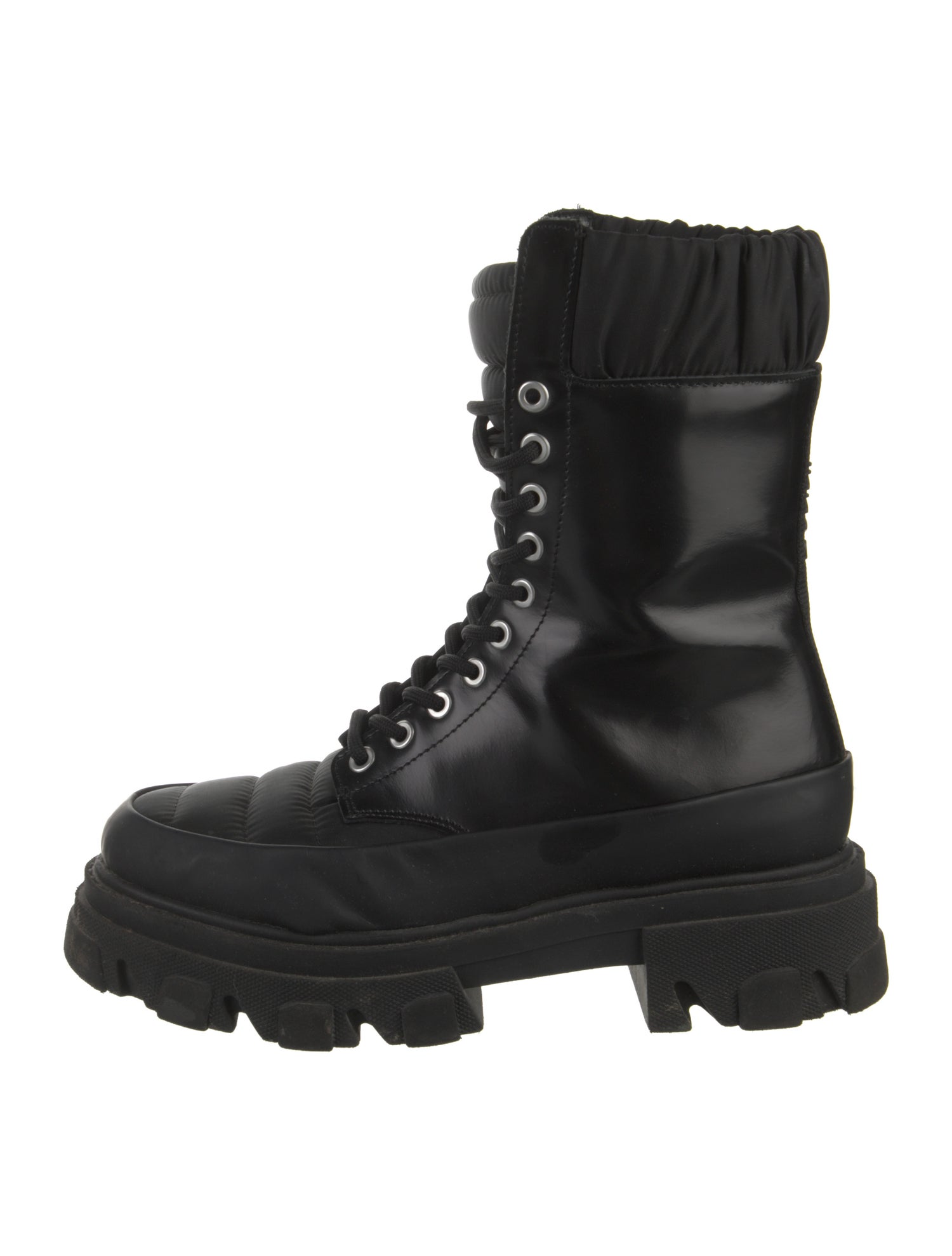 Ganni Leather Combat Boots