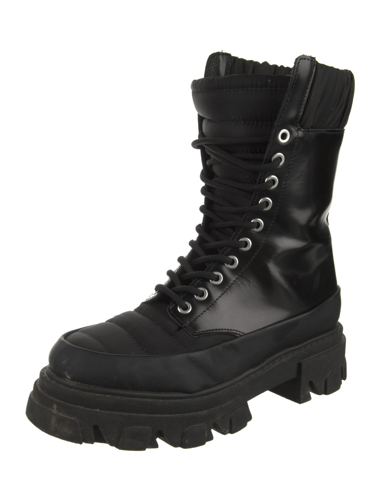 Ganni Leather Combat Boots
