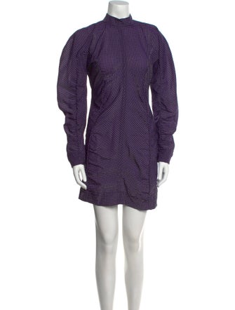 Ganni Mock Neck Mini Dress