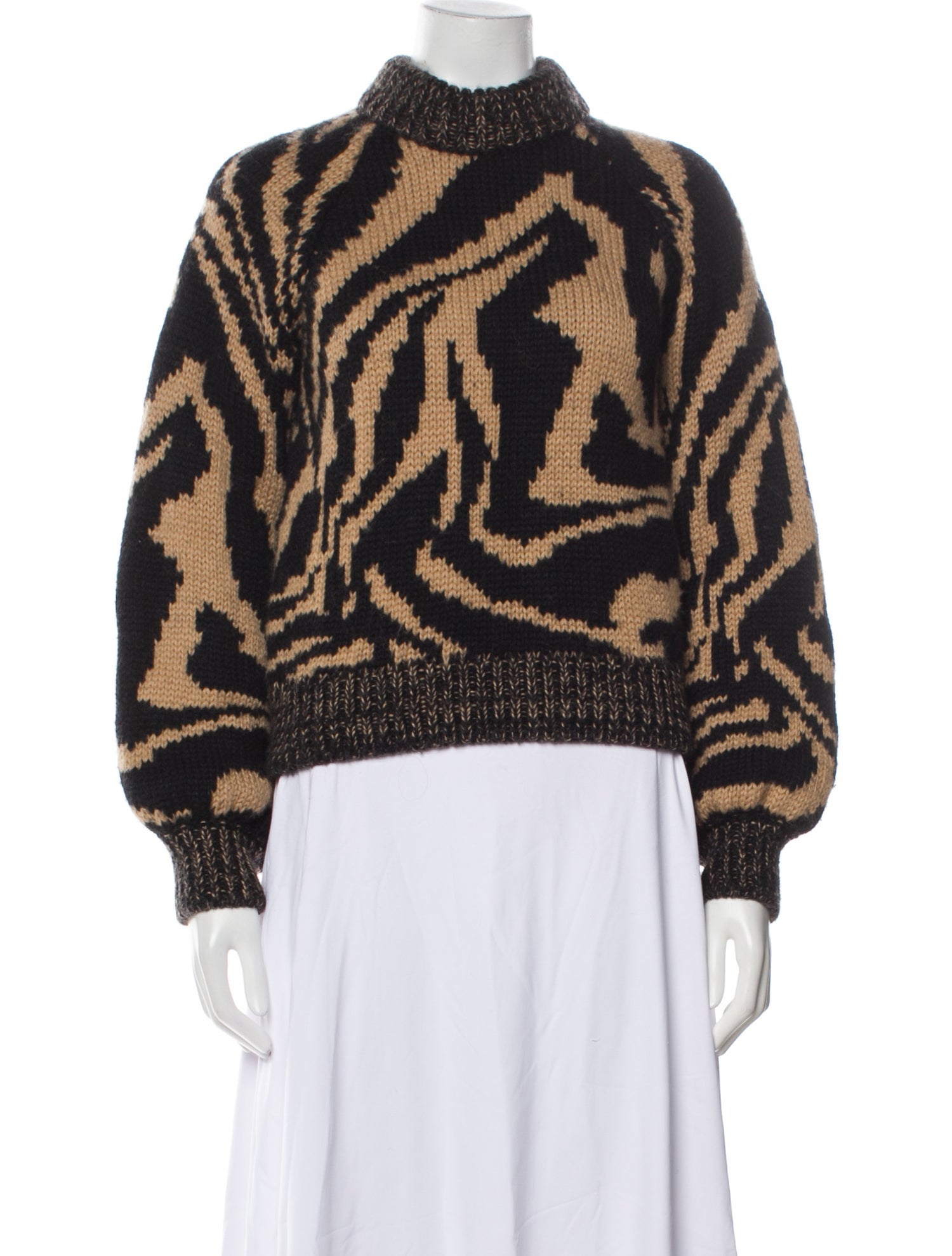 Ganni Merino Wool Animal Print Sweater