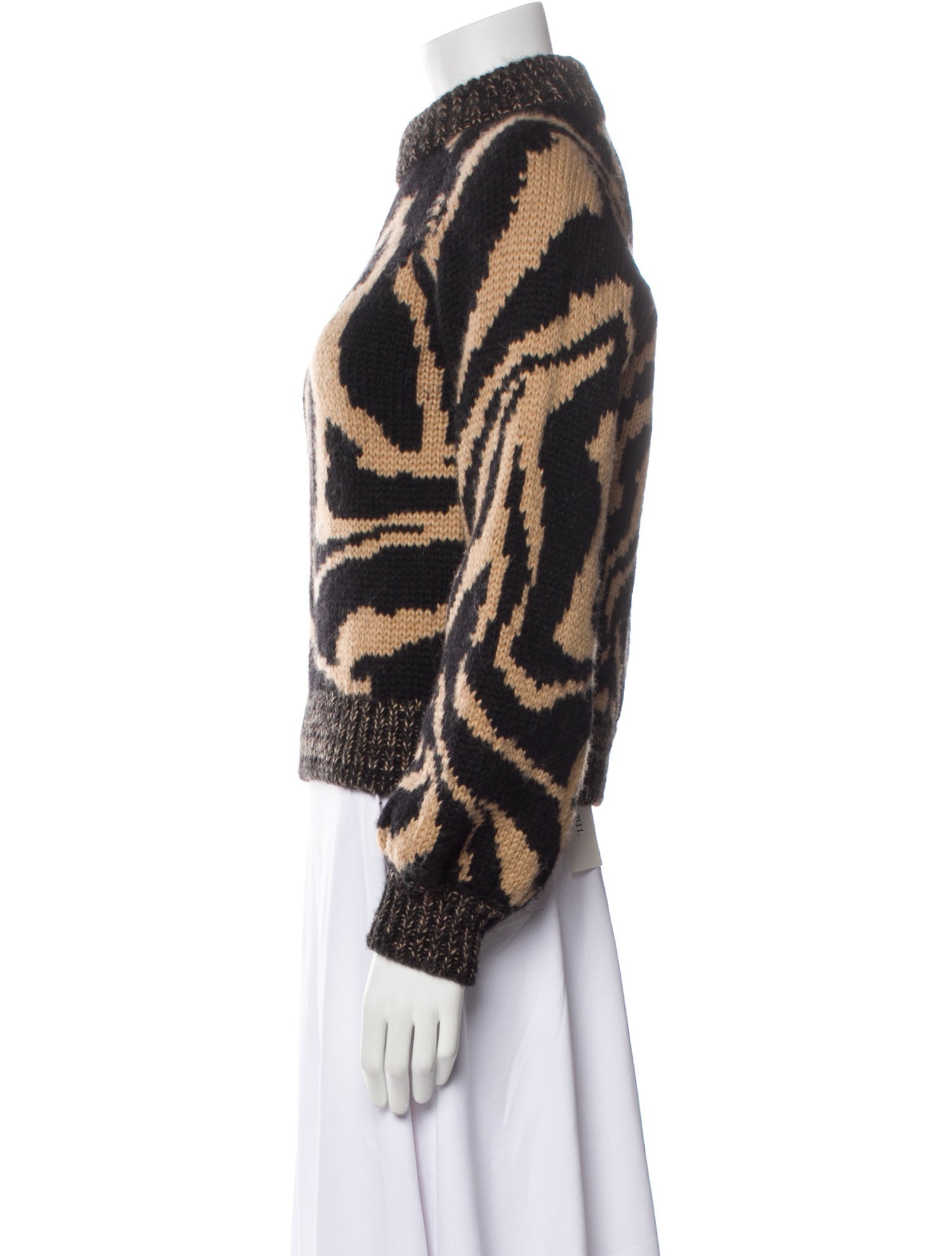 Ganni Merino Wool Animal Print Sweater