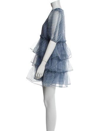 Ganni Plaid Print Mini Dress