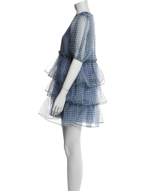 Ganni Plaid Print Mini Dress