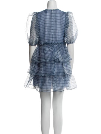 Ganni Plaid Print Mini Dress