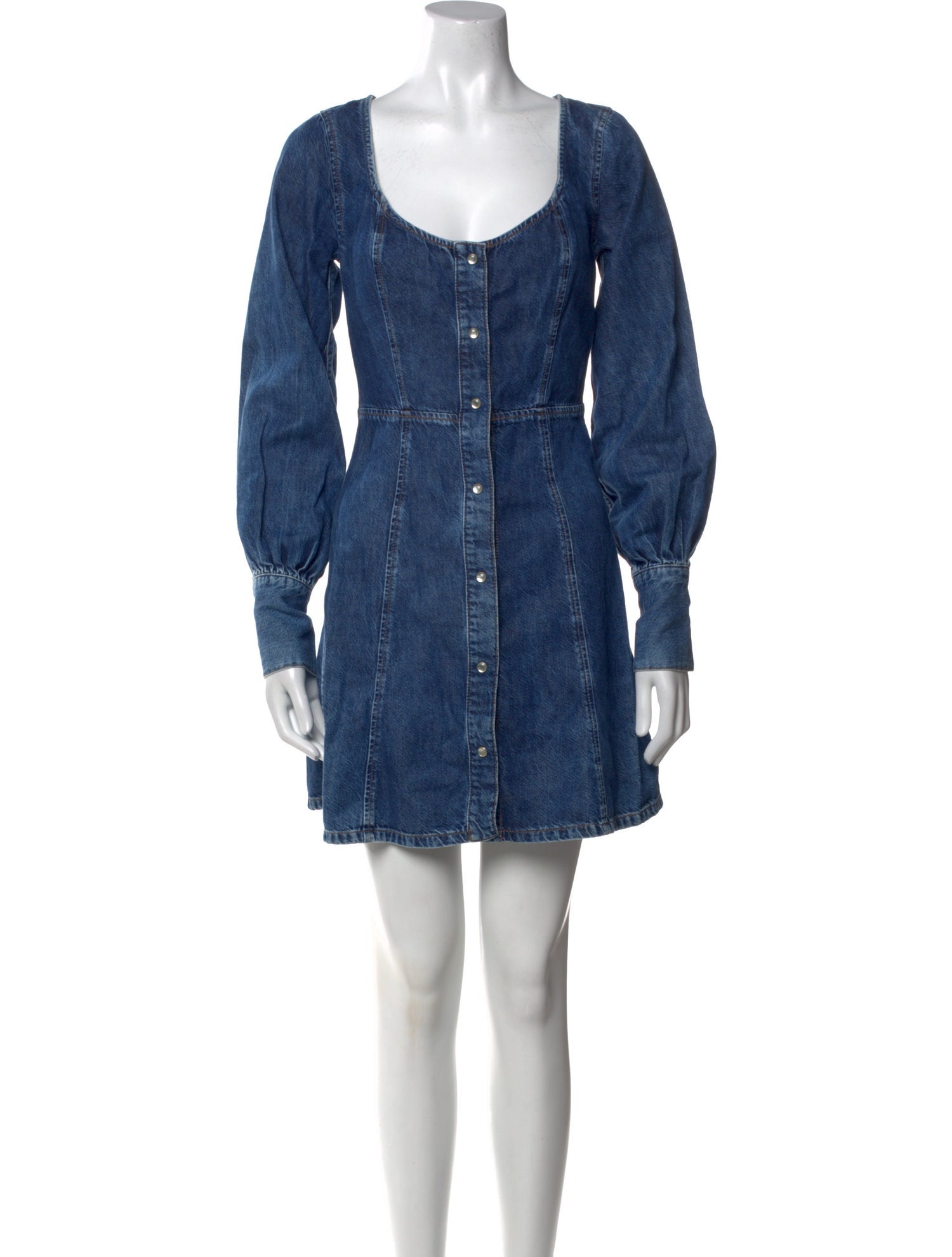 Ganni Scoop Neck Mini Dress