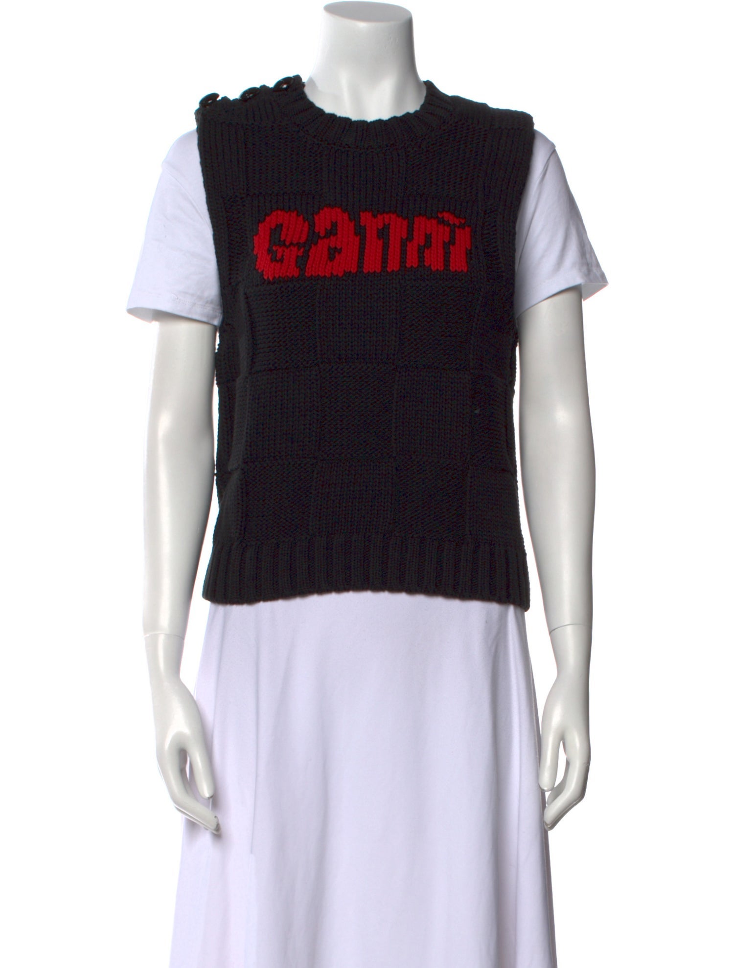 Ganni Graphic Print Crew Neck Sweater