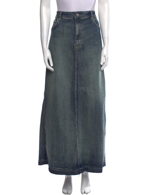 Ganni Raw-Edge Trim Long Skirt