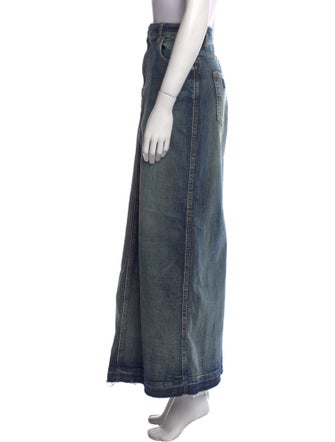 Ganni Raw-Edge Trim Long Skirt