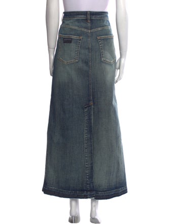 Ganni Raw-Edge Trim Long Skirt