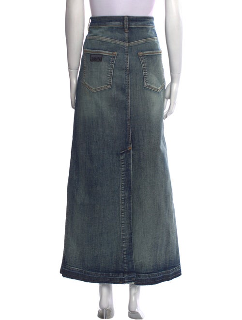 Ganni Raw-Edge Trim Long Skirt