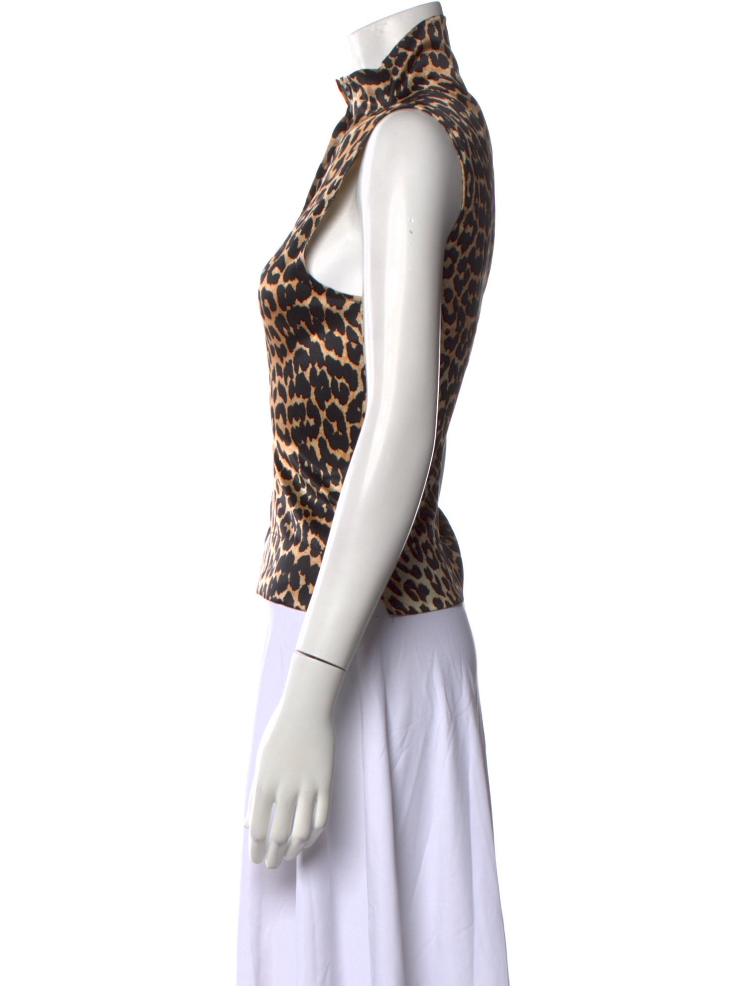 Ganni Silk Animal Print Top