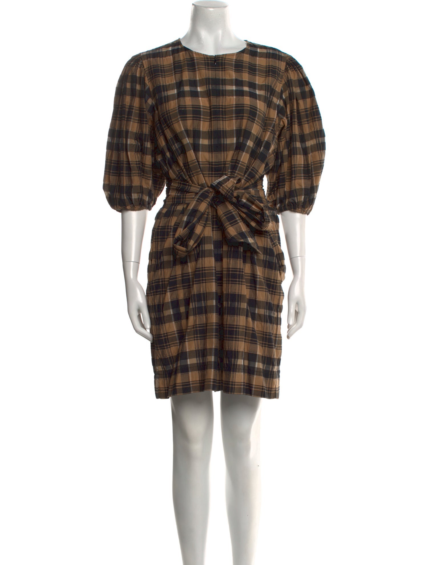 Ganni Plaid Print Mini Dress