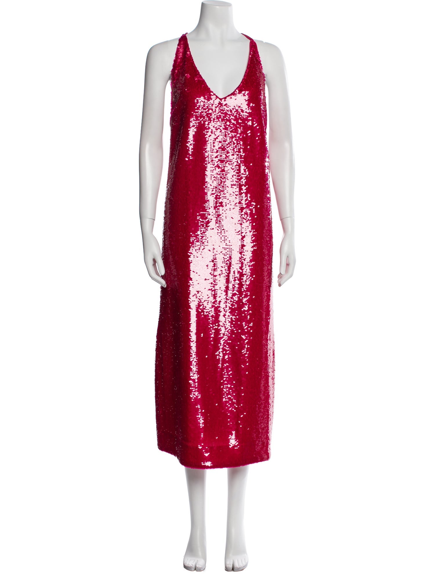 Ganni V-Neck Long Dress