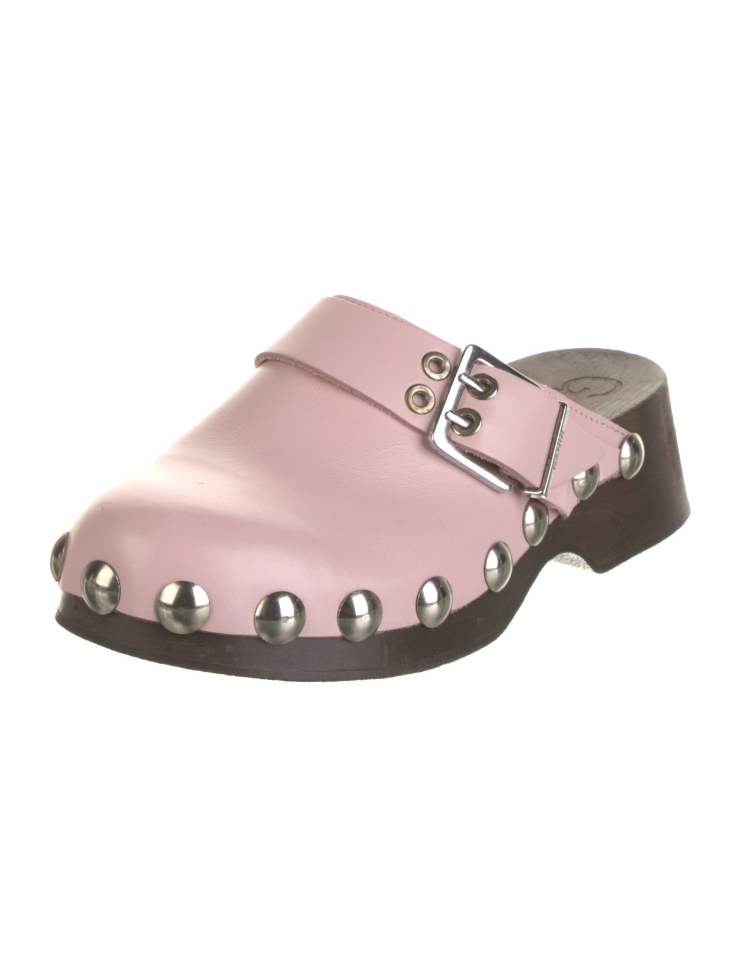 Ganni Leather Studded Accents Mules