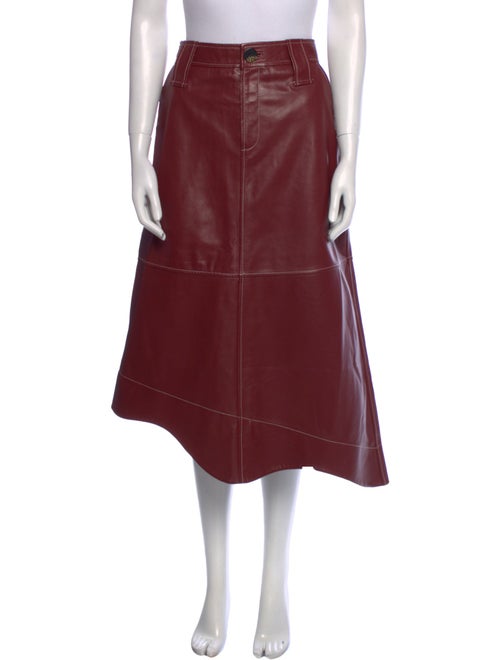 Ganni Lamb Leather Midi Length Skirt