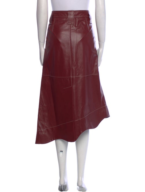 Ganni Lamb Leather Midi Length Skirt