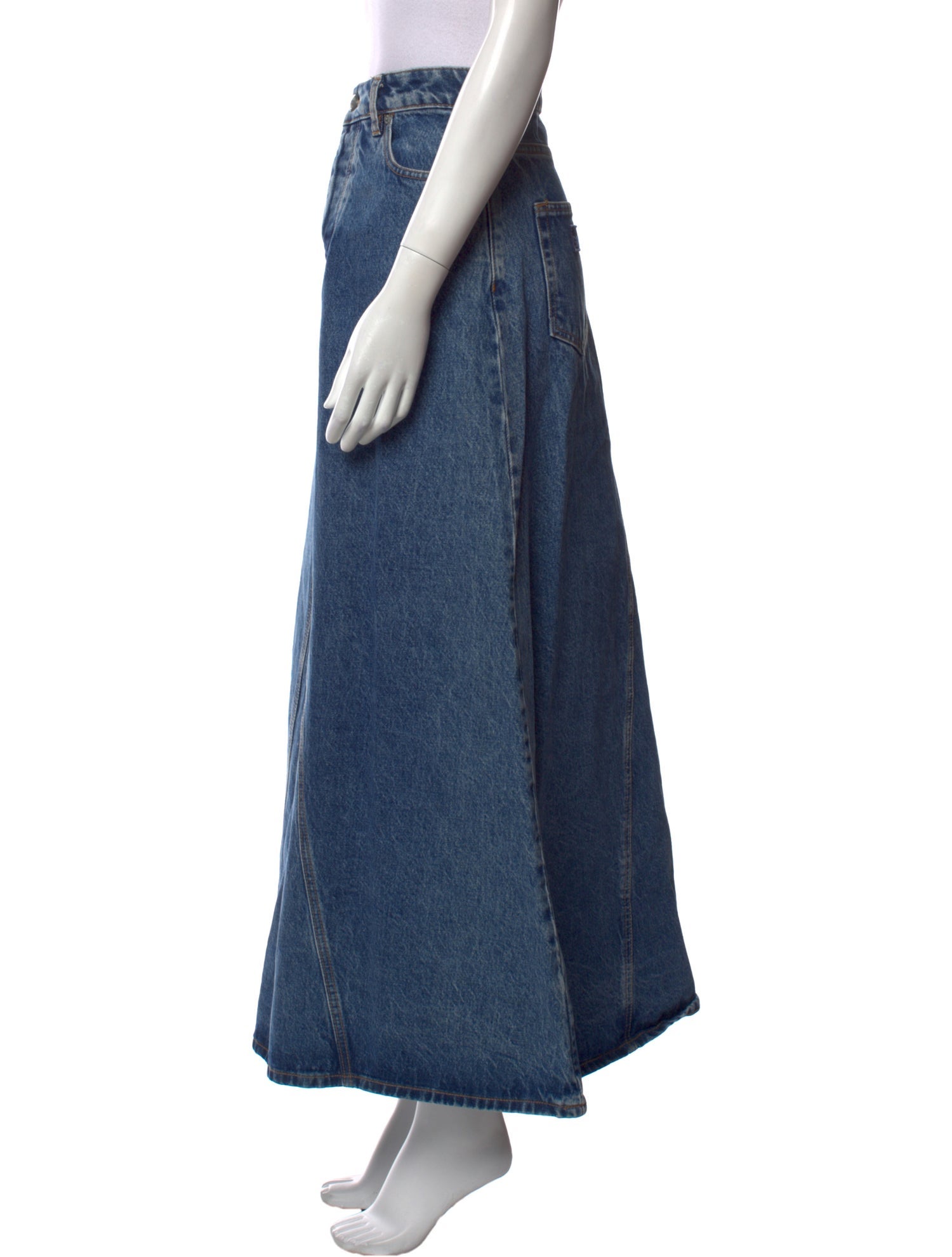 Ganni Embroidered Accent Midi Length Skirt