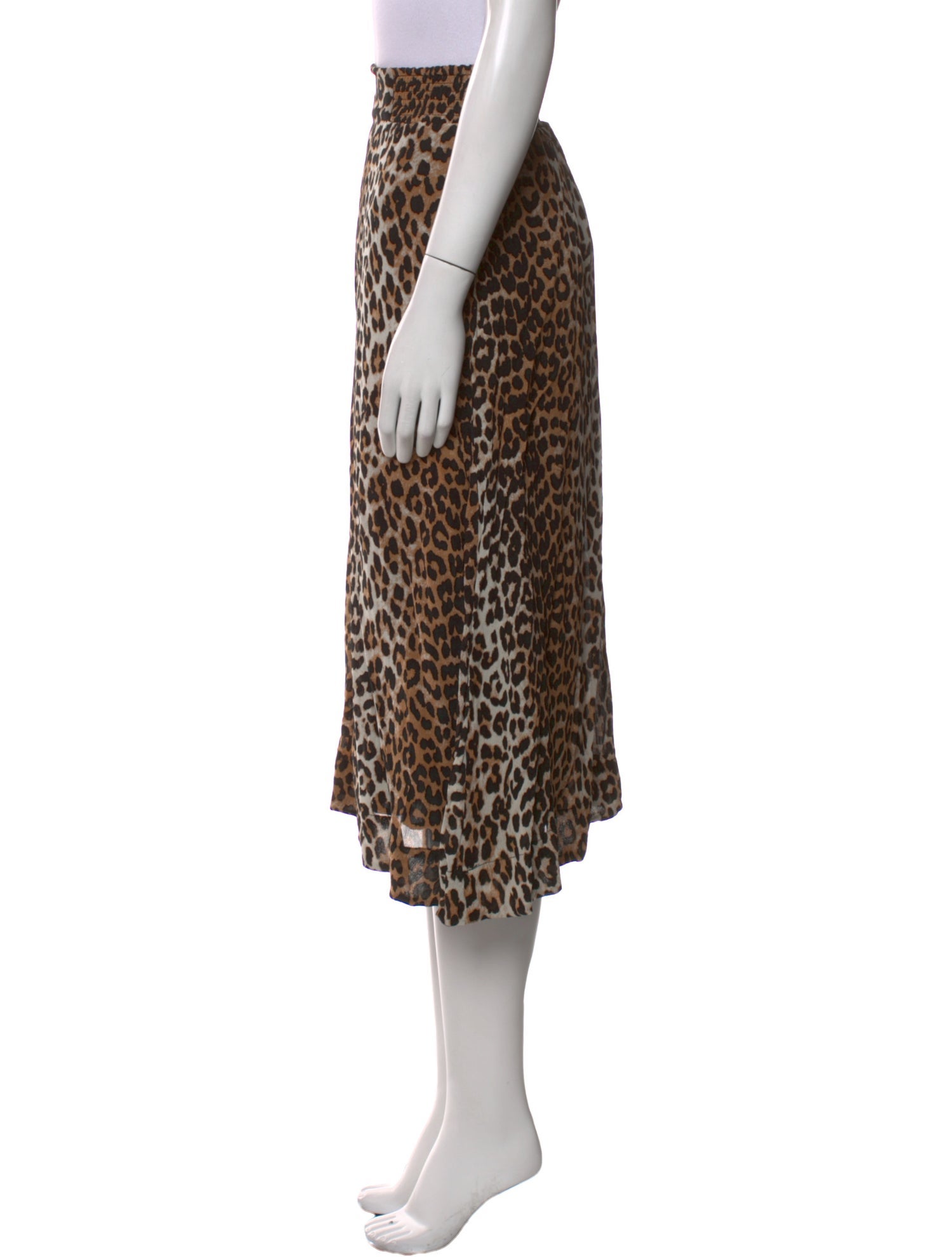 Ganni Animal Print Midi Length Skirt