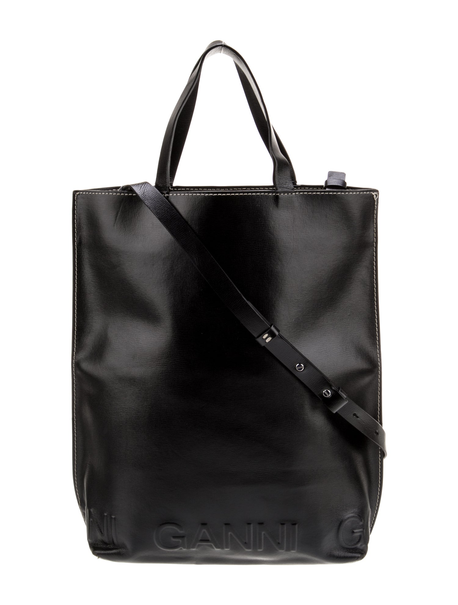 Ganni Leather Top Handle Bag