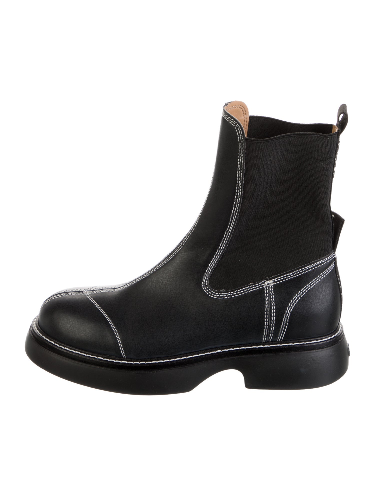 Ganni Leather Chelsea Boots
