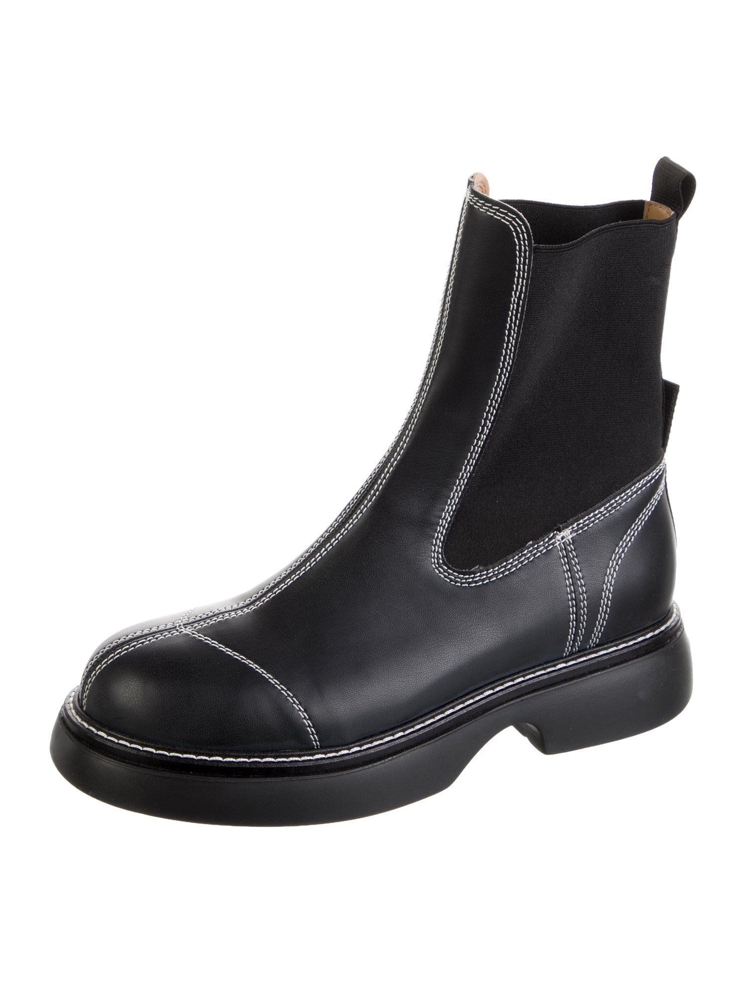 Ganni Leather Chelsea Boots
