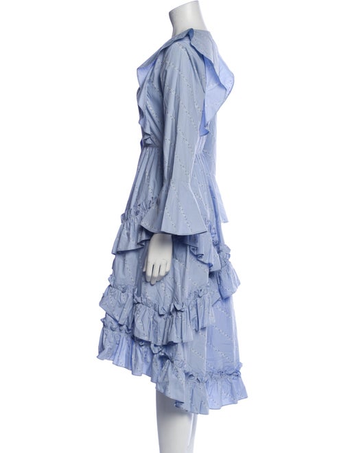 Ganni Crew Neck Midi Length Dress