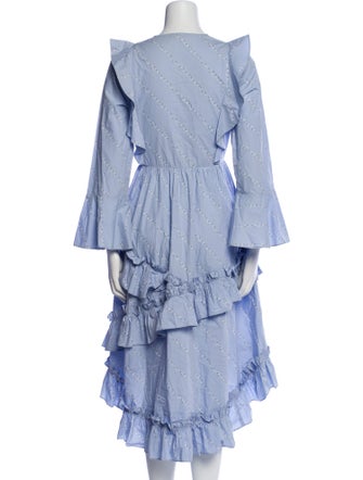 Ganni Crew Neck Midi Length Dress