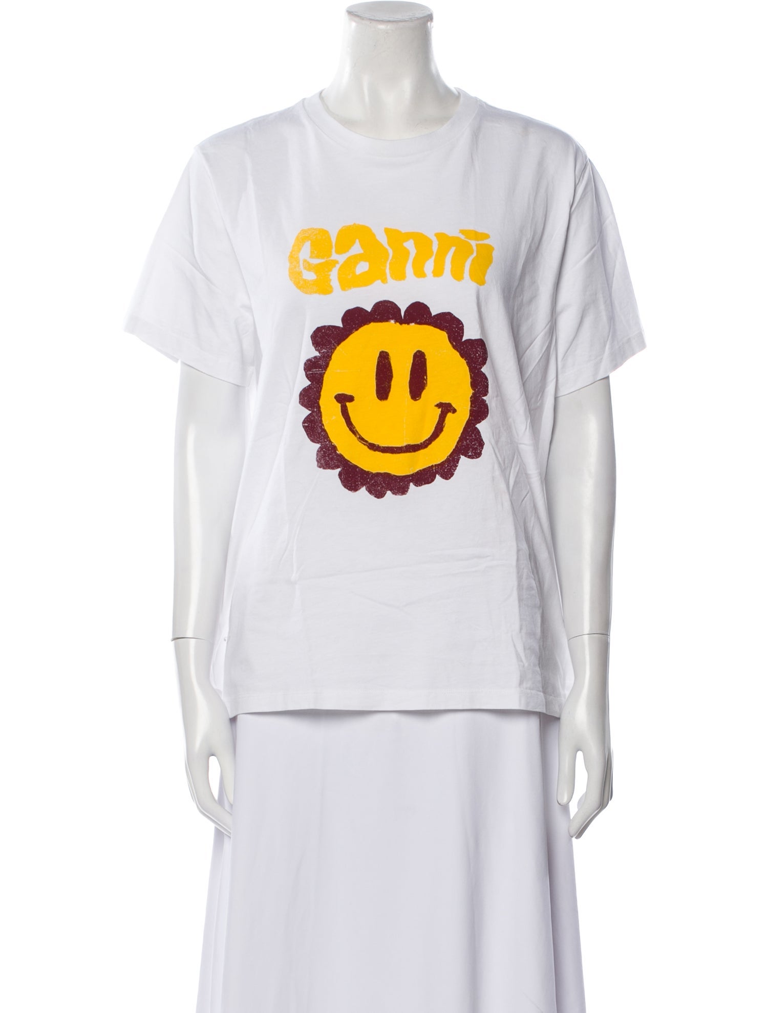 Ganni Graphic Print Crew Neck T-Shirt