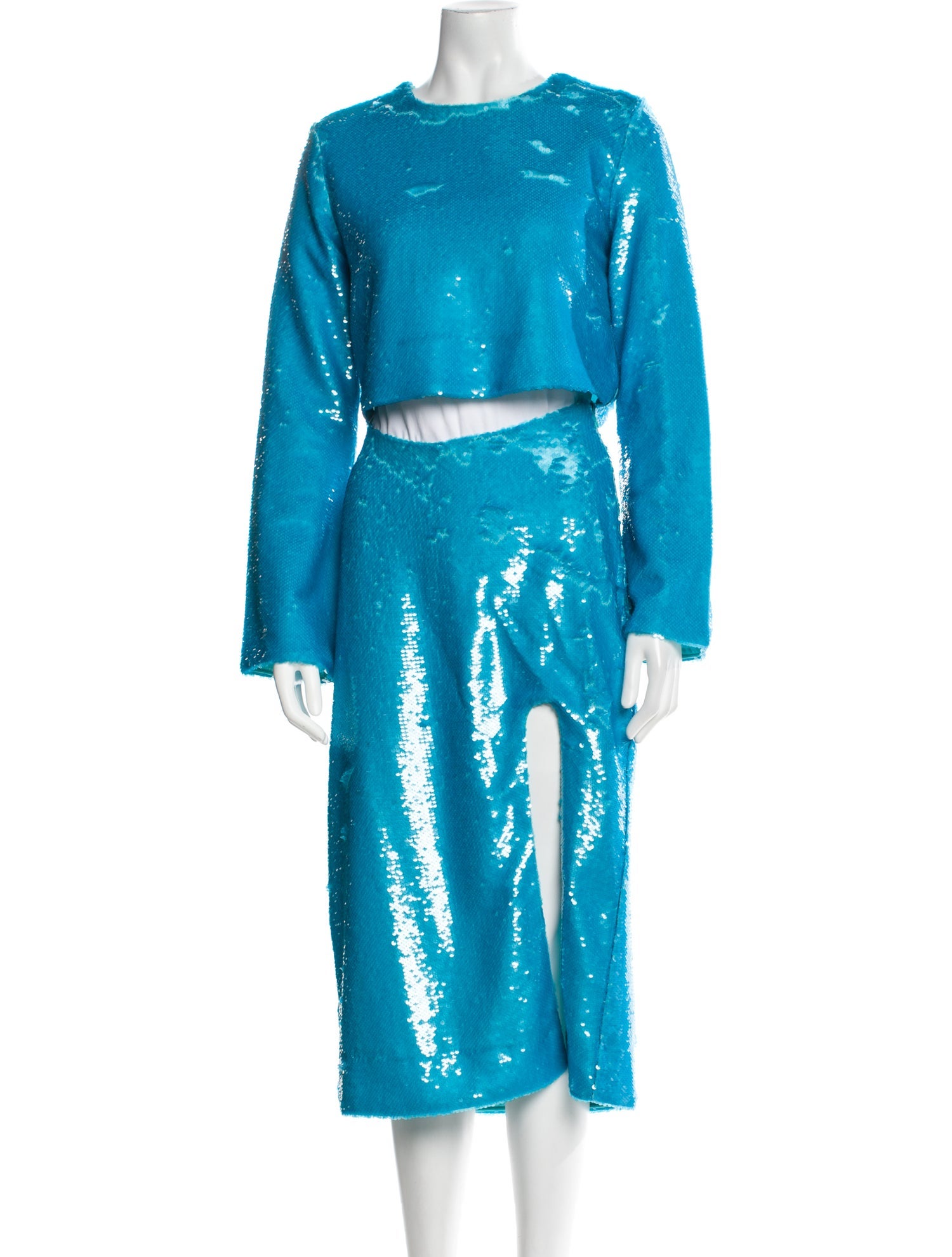 Ganni Printed Sequin Embellishments Skirt Set