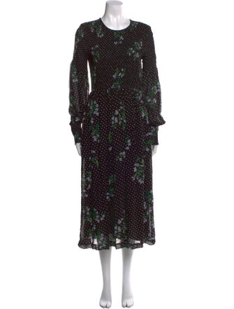 Ganni Floral Print Long Dress
