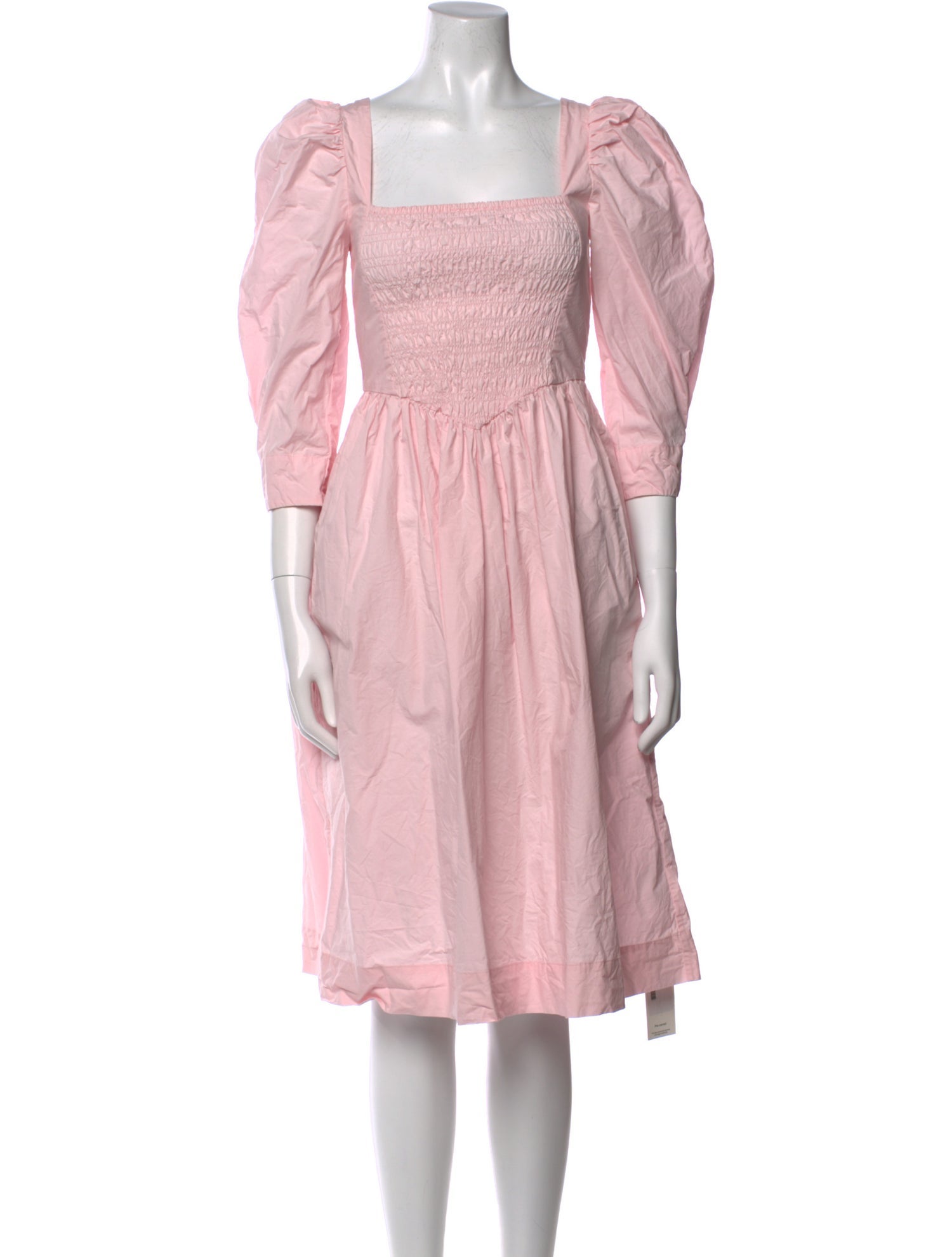 Ganni Square Neckline Knee-Length Dress