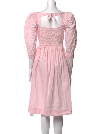 Ganni Square Neckline Knee-Length Dress